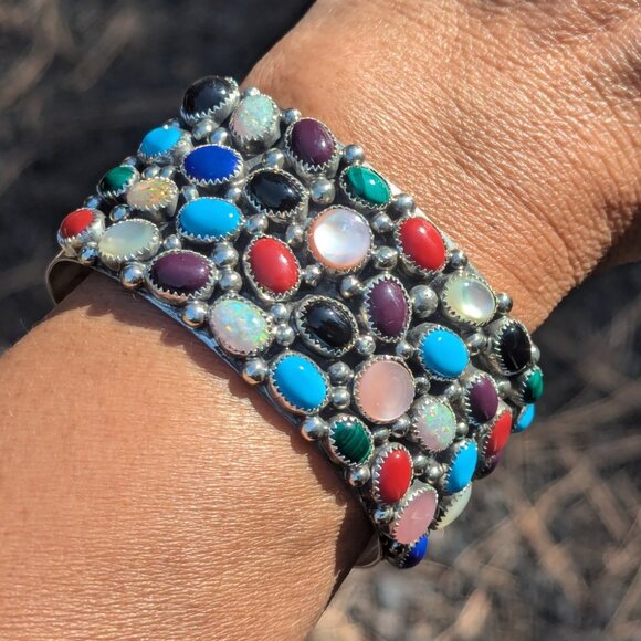 Navajo Cuff Bracelet Silver‎ Signed Handmade Native American Jewelry sz 7 *** - Picture 1 of 12
